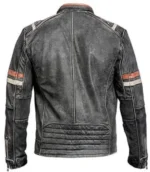 Retro Distressed Leather Biker Jacket