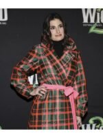 Idina Menzel Plaid Checked Coat