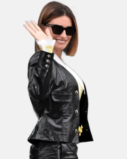 Penelope Cruz Black Leather Jacket