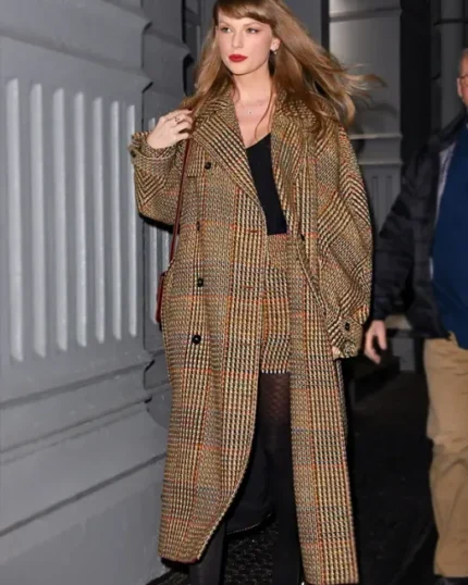 Stella McCartney Taylor Swift Checked Brown Tweed Coat