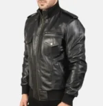 August Shadow Leather Bomber Jacket