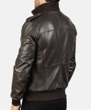 August Shadow Leather Bomber Jacket