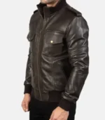 August Shadow Leather Bomber Jacket