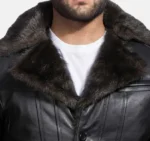 Onyx Black Fur Leather Coat