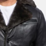 Onyx Black Fur Leather Coat