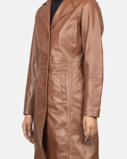 Grace Single Breasted Leather Coat