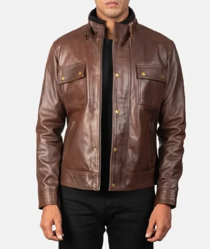 David Beckham Leather Biker Jacket