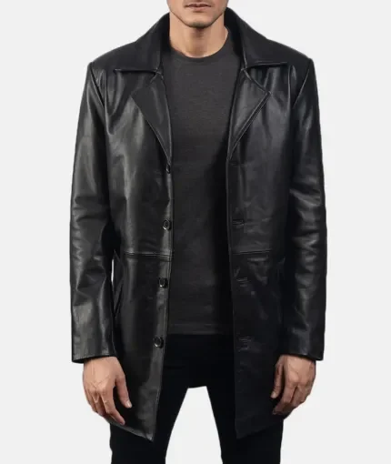 Leif Black Classic Premium Biker Leather Jacket