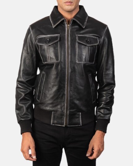 Men A-2 Leather Bomber Jacket