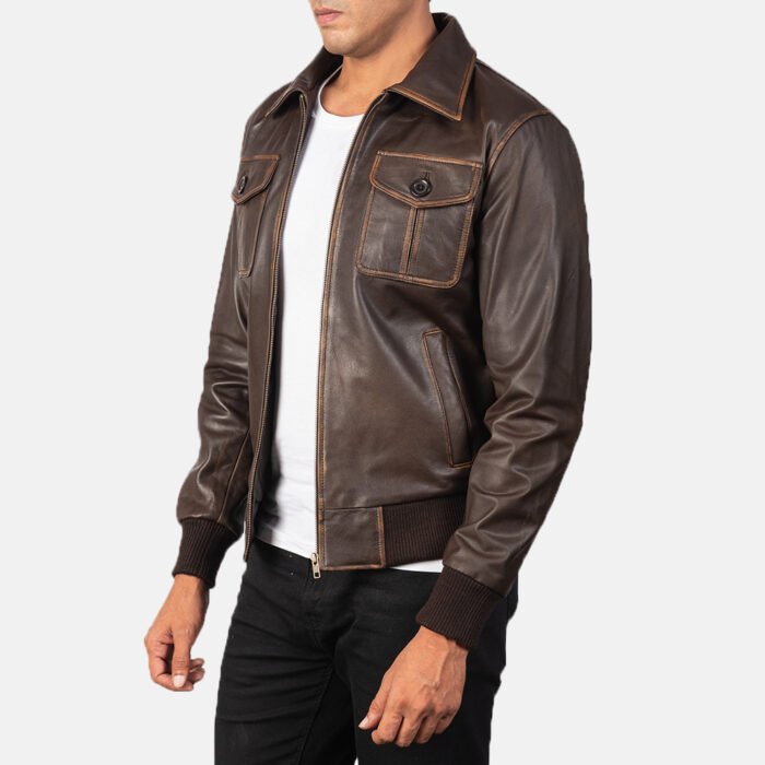 Men A-2 Leather Bomber Jacket