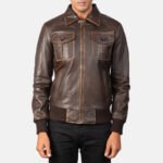 Men A-2 Leather Bomber Jacket