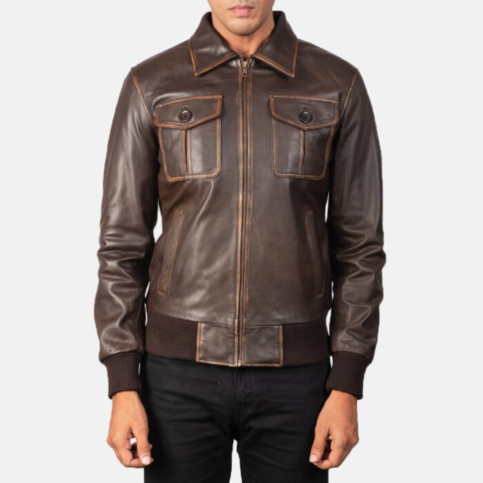 Men A-2 Leather Bomber Jacket