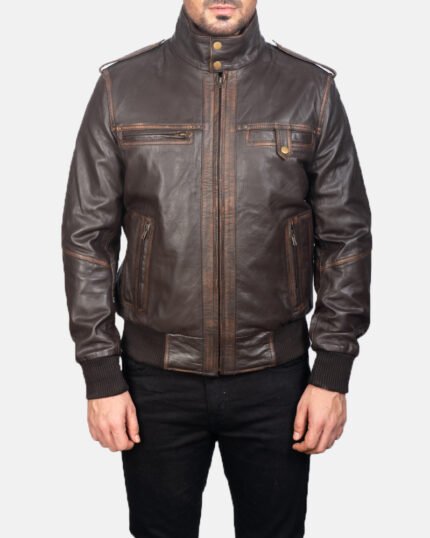 Dante Street Leather Bomber Jacket