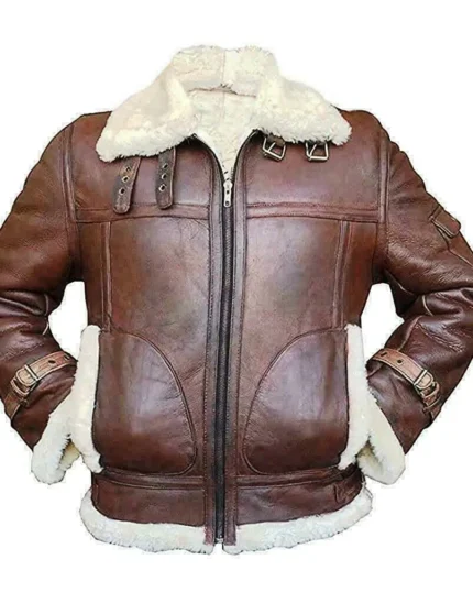 Vintage Valor Shearling Leather Jacket