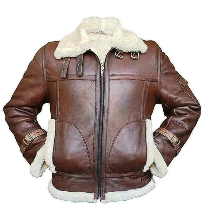 Vintage Valor Shearling Leather Jacket