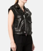 Short Sleeve Vintage Leather Jacket