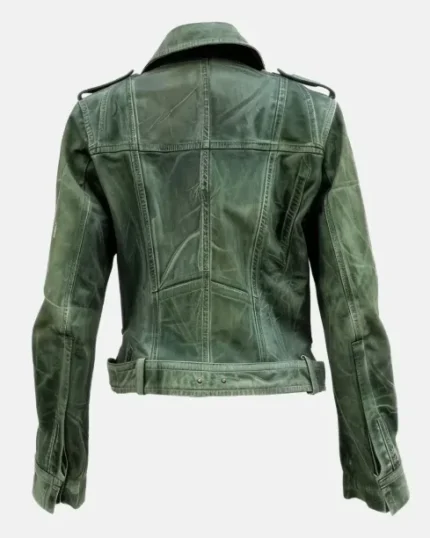 Women’s Olive Green Motorbike Leather Jacket