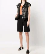 Short Sleeve Vintage Leather Jacket