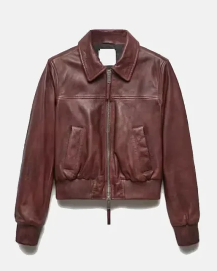 Mango Brown Leather Jacket