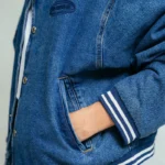 Blue Horizon Denim Bomber Jacket