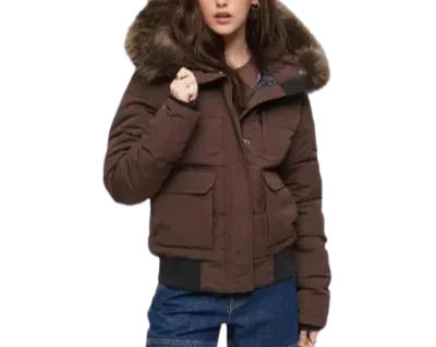 Hooded Brown Puffer Jacket