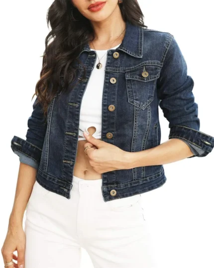 Navy Blue Charm Denim Jacket