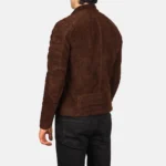 Men Biker Brown Suede Jacket