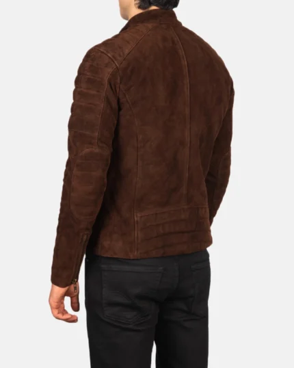 Men Biker Brown Suede Jacket