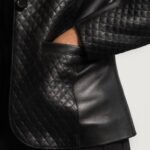Vintage Black Luxe Leather Blazer