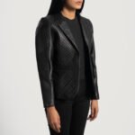 Vintage Black Luxe Leather Blazer
