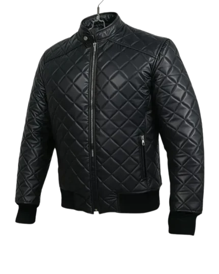 Diamond Quilted Leather Jacket