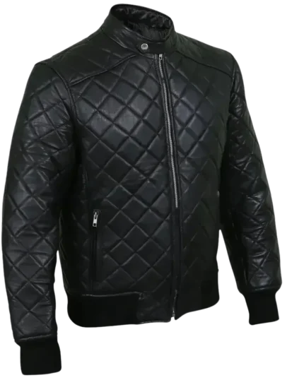 Diamond Quilted Leather Jacket