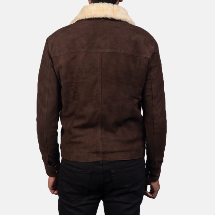 Rustic Shearling Suede Aviator Jacket