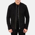 Men Suede Bomber Jacket