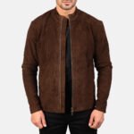 Men Suede Bomber Jacket