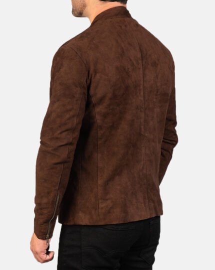 Men Suede Bomber Jacket