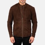 Men Suede Bomber Jacket