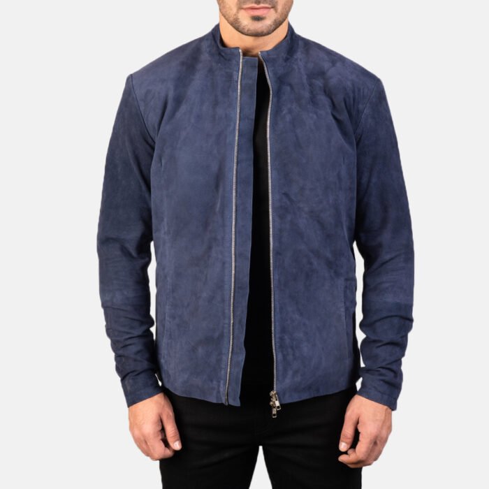 Men Suede Bomber Jacket