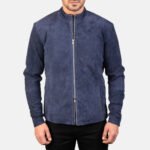 Men Suede Bomber Jacket