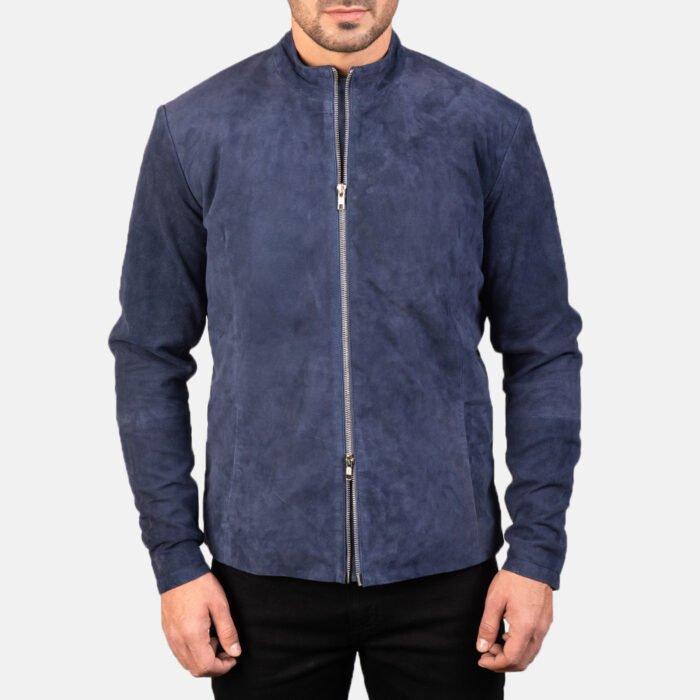 Men Suede Bomber Jacket