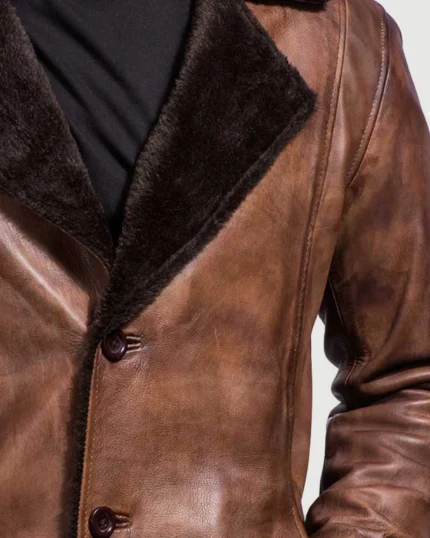 Men Shearling Luxe Leather Coat