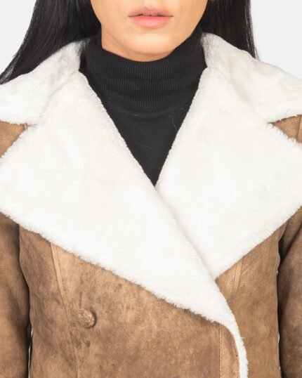 Vintage-Style Suede Shearling Coat