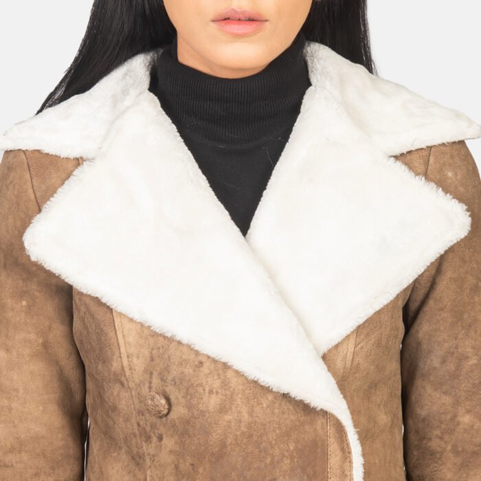 Vintage-Style Suede Shearling Coat