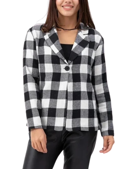 Checkered Plaid Blazer