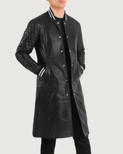 Elite Varsity Leather Overcoat