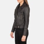 Women Belted Biker Leather Jacket