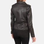 Women Belted Biker Leather Jacket