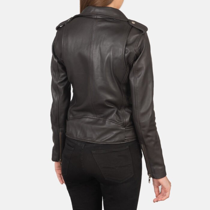 Women Belted Biker Leather Jacket