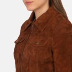 Women Suede Luxe Trucker Jacket