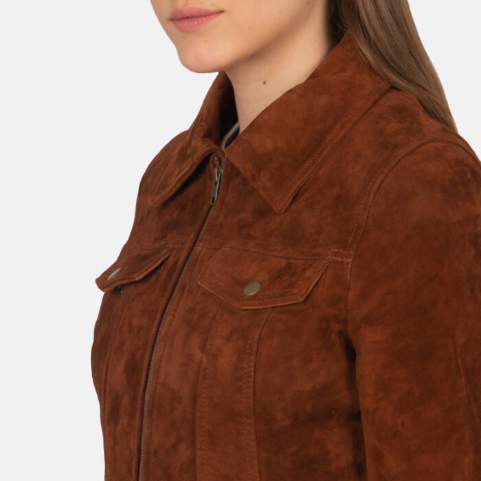 Women Suede Luxe Trucker Jacket